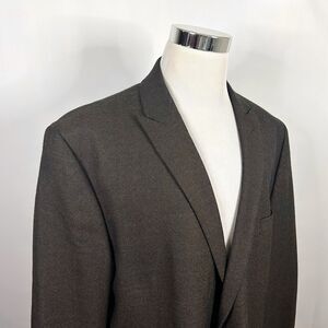 Calvin Klein 52L Sport Coat 100% Wool Peak Lapel Brown Two Button Double Vented